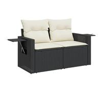 vidaXL Divano da Giardino con Cuscini a 2 Posti Nero in Polyrattan
