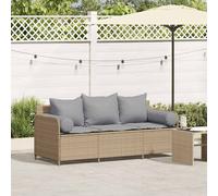 vidaXL Divano da Giardino con Cuscini a 3 Posti Beige in Polyrattan, Divano da Esterno, mobili da Giardino, mobili da Giardino