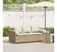 vidaXL Divano da Giardino con Cuscini a 3 Posti Beige in Polyrattan, Divano da Esterno, mobili da Giardino, mobili da Giardino