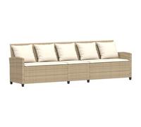 vidaXL Divano da Giardino con Cuscini a 5 Posti Beige in Polyrattan