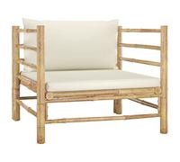 vidaXL Divano da Giardino con Cuscini Bianco Crema in Bambù