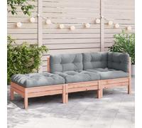 vidaXL Divano da Giardino con Cuscini e Poggiapiedi 3 Posti