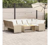 vidaXL Divano da Giardino con Cuscini in Polyrattan Beige