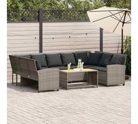 vidaXL Divano da Giardino con Cuscini in Polyrattan Grigio