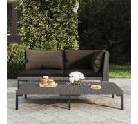 vidaXL Divano da Giardino con Cuscini in Polyrattan Mezzo Tondo
