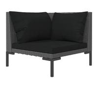 VIDAXL - Divano da Giardino con Cuscini in Polyrattan Mezzo Tondo