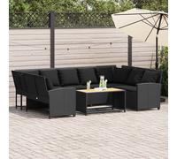 DIVANO DA GIARDINO VIDAXL con Cuscini in Polyrattan Nero - 3365329