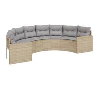 vidaXL Divano da Giardino con Cuscini Semicircolare Beige Polyrattan, Divano da Giardino con Cuscini, Divano da Patio, Divano da Giardino in polyrattan