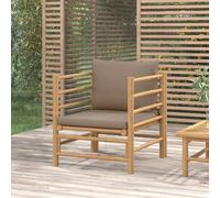 vidaXL Divano da Giardino con Cuscini Tortora in Bambù
