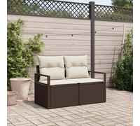 vidaXL Divano da giardino con cuscino 120 x 62 x 69 cm. polyrattan