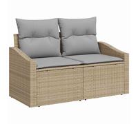 vidaXL Divano da giardino con cuscino 123 x 62 x 69 cm polyrattan