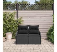 vidaXL Divano da Giardino Nero 121 x 62 x 69cm polyrattan, Divano modulare per Giardino e terrazzo, Leggero, Resistente ai Raggi UV, Perfetto per spazi Moderni all'aperto