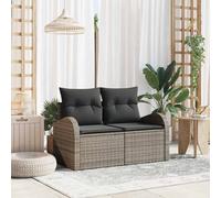 vidaXL Divano da giardino Grigio 124 x 62 x 69cm polyrattan