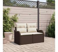 vidaXL Divano da giardino Marrone 121 x 62 x 69cm polyrattan
