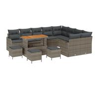 vidaXL Divano da Giardino modulare a Cinque posti con Cuscini in Rattan Grigio, Perfetto per Il Tuo Patio o terrazzo. Ideale Sia per Lounge Che per pranzare.
