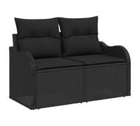 vidaXL Divano da Giardino Nero 121 x 62 x 69cm polyrattan, Divano modulare per Giardino e terrazzo, Leggero, Resistente ai Raggi UV, Perfetto per spazi Moderni all'aperto