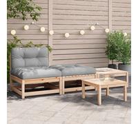 vidaXL Divano da Giardino Senza Braccioli con Cuscini e Poggiapiedi