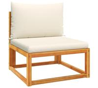vidaXL Divano da Giardino Senza Braccioli con Cuscini Massello Acacia, divano da giardino con cuscini, divano singolo, divano da patio