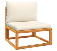 vidaXL Divano da Giardino Senza Braccioli con Cuscini Massello Acacia, divano da giardino con cuscini, divano singolo, divano da patio