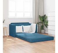 vidaXL Divano da Pavimento Letto 2-in-1 Blu 124x204x61 cm Velluto