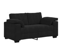 vidaxl Divano a due posti in velluto nero, 120 cm, seduta molto comoda, perfetto per soggiorno, camera da letto, reception, angolo lettura con robusto telaio in metallo, include 2 cuscini