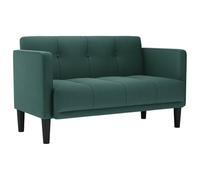 vidaXL Divano Divanetto Verde Scuro 111 cm in Tessuto, divanetto, Divano, Divano, Divano a 2 posti, Divano, Divano a incandalco, Divano Imbottito