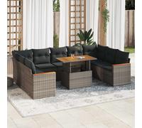 vidaXL Divano Giardino 10 pz con Cuscini Grigio in Polyrattan Acacia