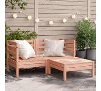vidaXL Divano Giardino 2 Posti con Poggiapiedi Legno Massello Douglas