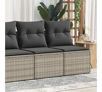 vidaXL Divano Giardino 4pz con Cuscini Grigio Chiaro Polyrattan Acacia, Set Divano da Patio, Set Divano in Rattan PE, Set arredo da Giardino