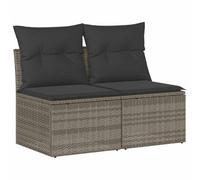 vidaXL Divano Giardino 4pz con Cuscini Grigio Chiaro Polyrattan Acacia, Set Divano da Patio, Set Divano in Rattan PE, Set arredo da Giardino