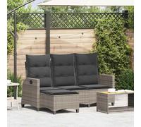 vidaXL Divano Giardino Reclinabile a L con Cuscini Grigio Polyrattan