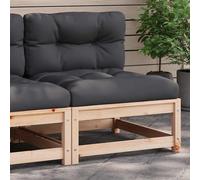 vidaXL Divano Giardino Senza Braccioli con Cuscini Legno Massello Pino