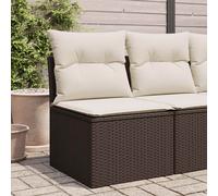 vidaXL Divano Giardino Senza Braccioli con Cuscini Polyrattan Marrone