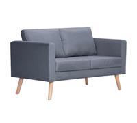 vidaXL Divano in Tessuto a 2 Posti Grigio Scuro Divanetto Sofa Arredo Casa