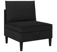 vidaXL Divano intermedio con deposito nero velluto, divano ergonomico moderno, design rettangolare, ampio stoccaggio, mobili durevoli, sedili morbidi e confortevoli