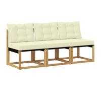 vidaXL Divano intermedio da esterno, 3 pezzi, mobili da balcone, stile moderno, in legno di acacia, ideale per rilassarsi in giardino