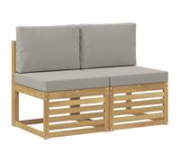 vidaXL Divano intermedio da esterno in legno di acacia massiccio, mobili da balcone, design modulare moderno, resistente alle intemperie, per un relax elegante all'aperto