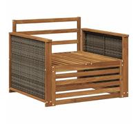 vidaXL Divano intermedio da esterno in legno di acacia solido naturale, set da balcone, divano rettangolare, mobile modulare moderno, resistente, lounge per patio e giardino, confortevole