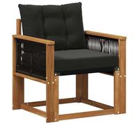 vidaXL Divano intermedio da esterno in legno di acacia solido naturale, set di divani per esterni, mobili sezionali, relax in patio, sedili durevoli, terrazza chic