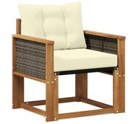 vidaXL Divano intermedio da esterno in legno di acacia solido naturale, set di divani per esterni, mobili sezionali, relax in patio, sedili durevoli, terrazza chic