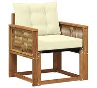 vidaXL Divano intermedio da esterno in legno massello di acacia e textilene, set di divani per esterni, mobili sezionali, relax in patio, sedili durevoli, terrazza chic