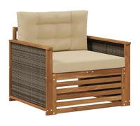 vidaXL Divano intermedio da esterno naturale, set da balcone, divano rettangolare, mobile modulare moderno, resistente, lounge per patio e giardino, confortevole