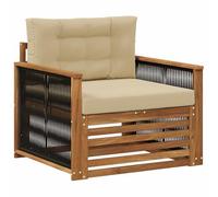vidaXL Divano intermedio da esterno naturale, set da balcone, divano rettangolare, mobile modulare moderno, resistente, lounge per patio e giardino, confortevole