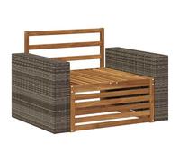 vidaXL Divano intermedio da esterno naturale, set da balcone, divano rettangolare, mobile modulare moderno, resistente, lounge per patio e giardino, confortevole