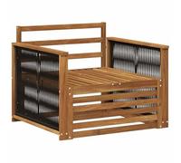 vidaXL Divano intermedio da esterno naturale, set da balcone, divano rettangolare, mobile modulare moderno, resistente, lounge per patio e giardino, confortevole