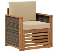 vidaXL Divano intermedio da esterno naturale, set di divani da esterno, componibile rettangolare moderno, mobili resistenti per giardino, terrazza e altro