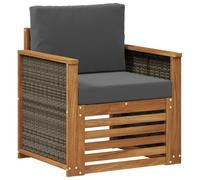 vidaXL Divano intermedio da esterno naturale, set di divani da esterno, componibile rettangolare moderno, mobili resistenti per giardino, terrazza e altro