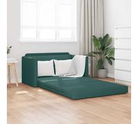 vidaXL Divano letto 110cm Verde Scuro Tessuto