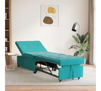 vidaXL Divano Letto 3-in-1 Design Estraibile Turchese in Velluto