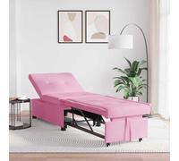 vidaXL Divano Letto 3 in 1 in Tessuto Rosa